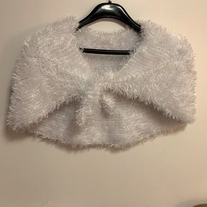 Handmade Sparkly White Shawl/Cape